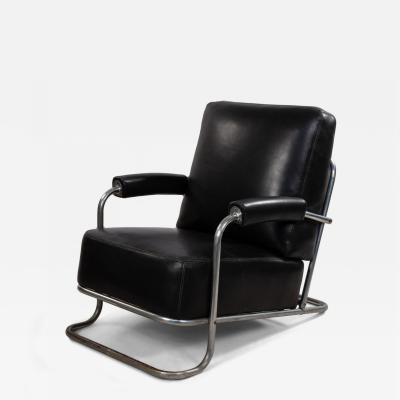 R C Coquery French Art Deco Tubular Chrome Arm Chair
