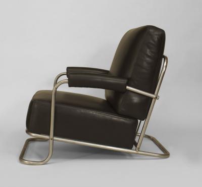 R C Coquery French Art Deco Tubular Chrome Armchair