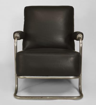 R C Coquery French Art Deco Tubular Chrome Armchair