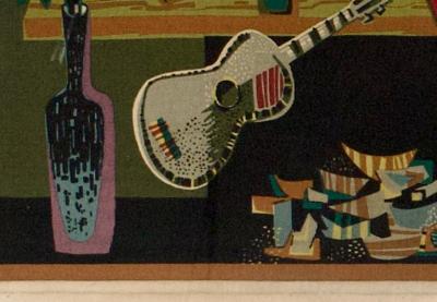 R Debir Extremely Fine Mid Century French Tapestry design and Signed by R Debir