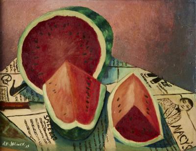 R H Jelinek Vintage Watermelon Painting 1955