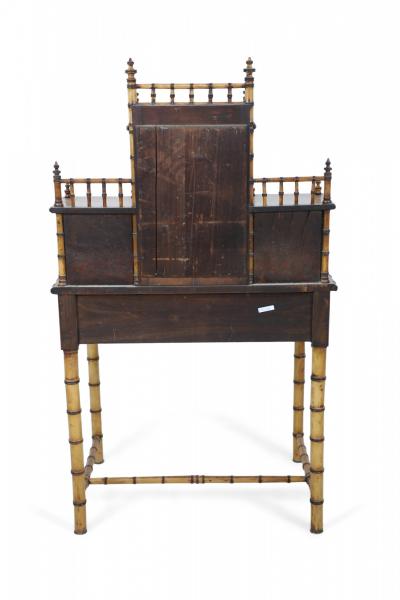 R J Horner Aesthetic Movement Faux Bamboo Birdseye Maple Writing Desk