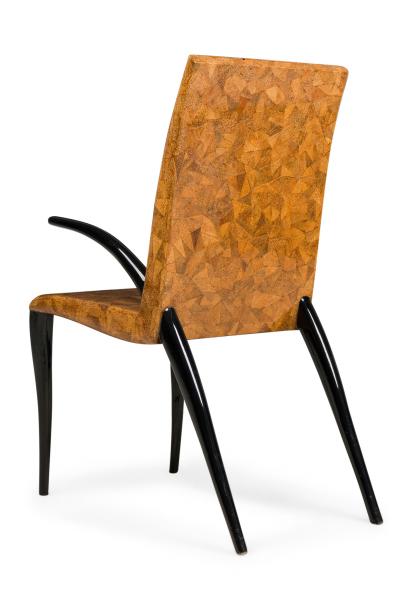R Y Augousti Mid Century French Coconut Tobacco Ebony Armchair Desk Chair