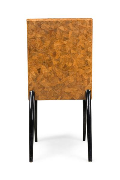 R Y Augousti Mid Century French Coconut Tobacco Ebony Armchair Desk Chair