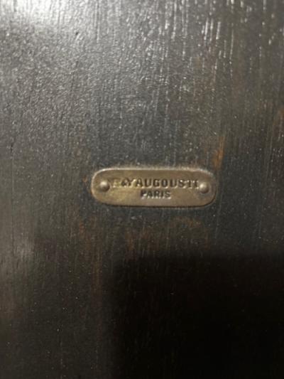 R Y Augousti Mid Century French Coconut Tobacco Ebony Armchair Desk Chair