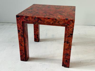 R Y Augousti Red Penshell Side End Table France 1970