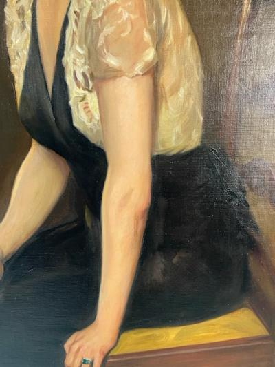 R oland Hinton Perry MAGNIFICIENT ART DECO ERA PORTRAIT OF A WOMAN BY ROLAND HINTON PERRY