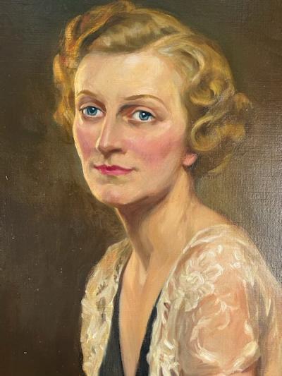 R oland Hinton Perry MAGNIFICIENT ART DECO ERA PORTRAIT OF A WOMAN BY ROLAND HINTON PERRY