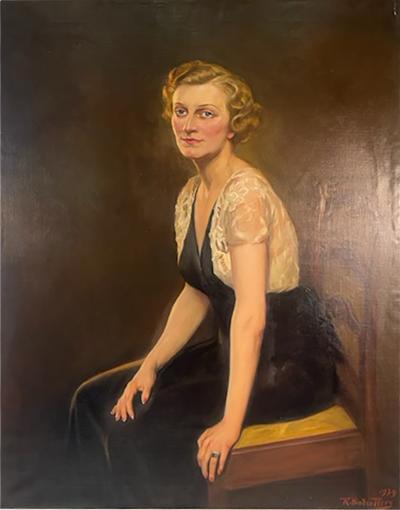 R oland Hinton Perry MAGNIFICIENT ART DECO ERA PORTRAIT OF A WOMAN BY ROLAND HINTON PERRY
