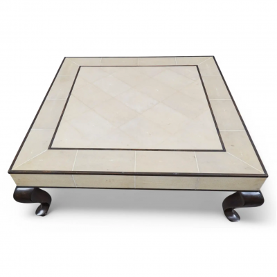 R y Augousti Style Shagreen Hardwood Modern Designer Coffee Table