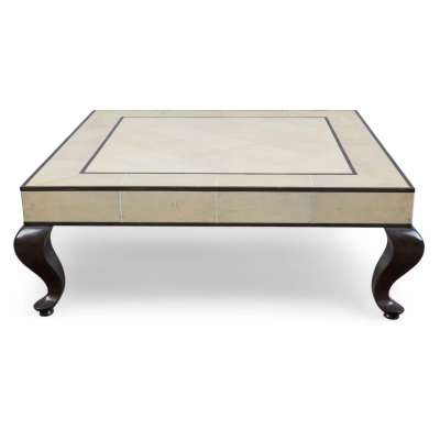 R y Augousti Style Shagreen Hardwood Modern Designer Coffee Table