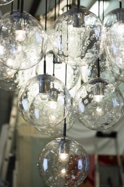 RAAK 1970s huge glass balls chandelier by RAAK Amsterdam