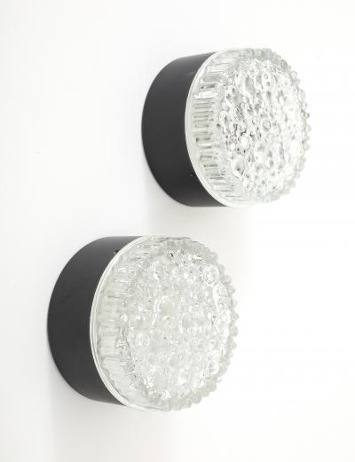 RAAK Pair of Frosted Bubble Dot Glass Wall Lights Sconces by RAAK