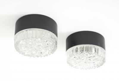 RAAK Pair of Frosted Bubble Dot Glass Wall Lights Sconces by RAAK