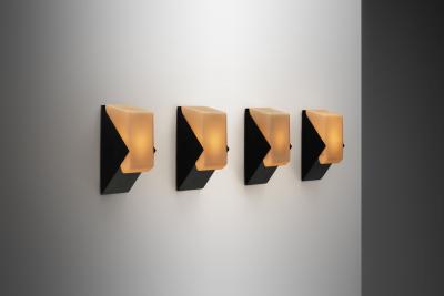 RAAK Set of Four Geometric Wall Lamps by Raak The Netherlands Mid 20th Century