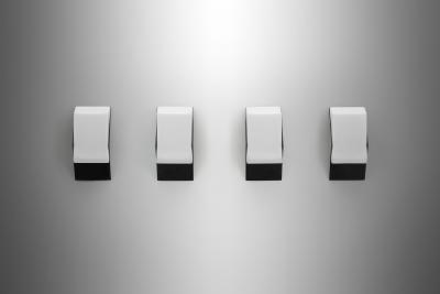 RAAK Set of Four Geometric Wall Lamps by Raak The Netherlands Mid 20th Century