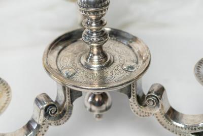RARE 17 18TH CENTURY DUTCH SILVERED BRONZE CANDELABRA