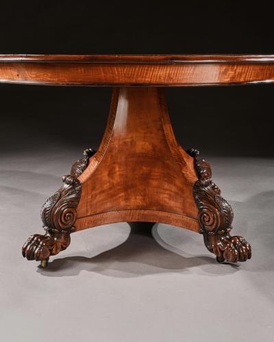 RARE 19TH CENTURY PETERS OF GENOA SATINWOOD ROSEWOOD CENTRE TABLE