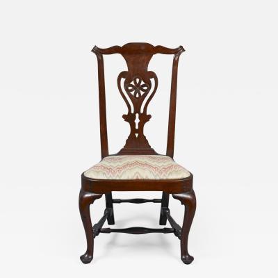 RARE AND POSSIBLY UNIQUE TRANSITIONAL CHIPPENDALE BALLOON SEAT SIDE CHAIR