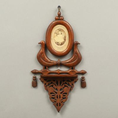 RARE AND UNIQUE PICTURE FRAME WITH SHELF