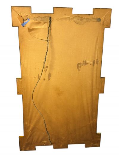 RARE ART DECO YELLOW GREEN MIRROR CIRCLES DESIGN FRAME RECTANGULAR MIRROR