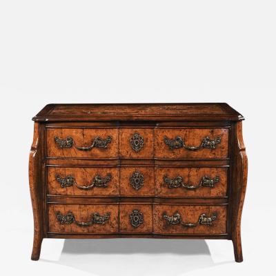 RARE EARLY 18TH CENTURY LOUIS XV PROVINCIAL BURR ELM MAZARIN COMMODE