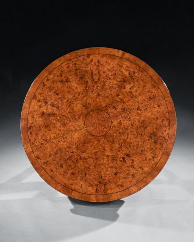 RARE EARLY 19TH CENTURY SCANDINAVIAN BURR ROOT MAPLE DRUM TABLE