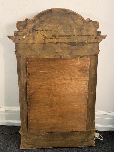 RARE GUSTAVIAN CARVED GILT WOOD EAGLE CREST CORINTHIAN COLUMN MIRROR