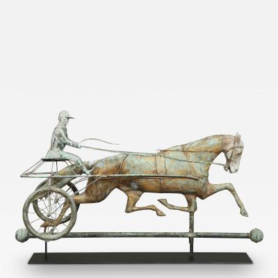 RARE HORSE AND SULKY WEATHERVANE