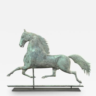 RARE LARGE SIZE BLACK HAWK TROTTING HORSE WEATHERVANE