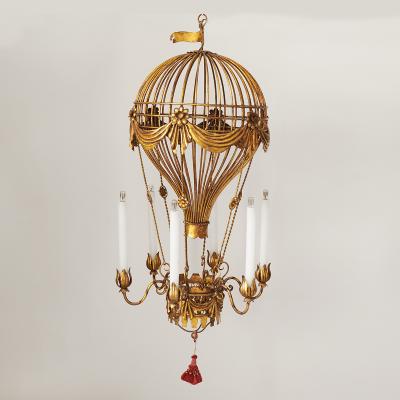 RARE LOUIS XVI LUSTRE A LA MONTGOLFIERE French balloon chandelier