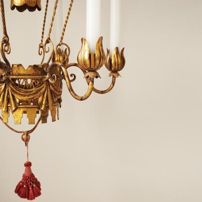 RARE LOUIS XVI LUSTRE A LA MONTGOLFIERE French balloon chandelier