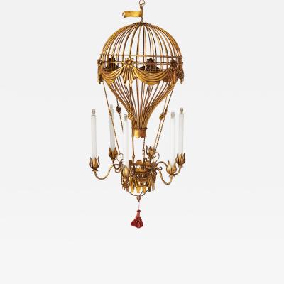 RARE LOUIS XVI LUSTRE A LA MONTGOLFIERE French balloon chandelier