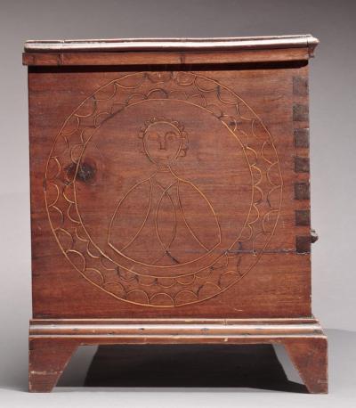 RARE MINIATURE INLAID DOWER CHEST