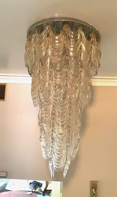 RARE MURANO GLASS CASCADING CHANDELIER