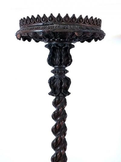 RARE PAIR OF OF TEAK ANGLO ANGLO INDIAN TORCHERES