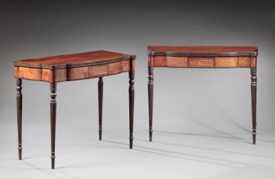 RARE PAIR OF SEYMOUR SCHOOL FEDERAL CARD TABLES