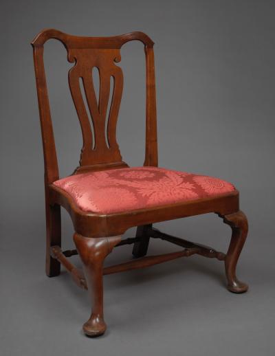 RARE QUEEN ANNE SLIPPER SIDE CHAIR