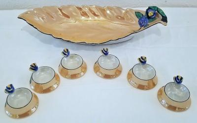 RARE Vintage Noritake Lusterware Platter and 6 Salts