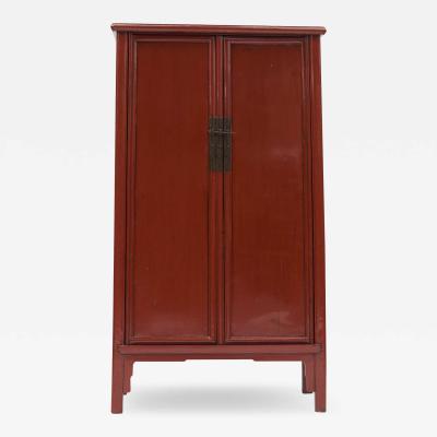 RED LACQUER CABINET MING STYLE 19TH CENTURY