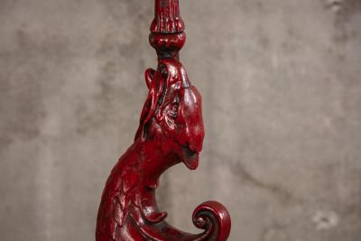 RED PAINTED CAST IRON TALON