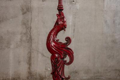 RED PAINTED CAST IRON TALON