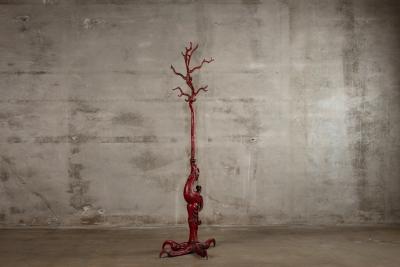 RED PAINTED CAST IRON TALON