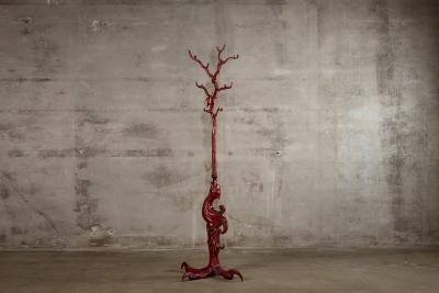 RED PAINTED CAST IRON TALON