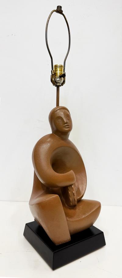 RIMA RIMA 1940s Cubist Abstract Plaster Musician Lamp Henry Moore Influenced