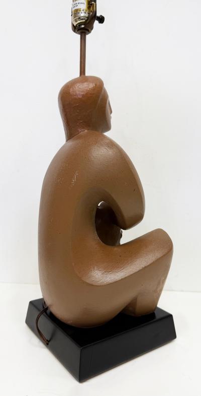 RIMA RIMA 1940s Cubist Abstract Plaster Musician Lamp Henry Moore Influenced