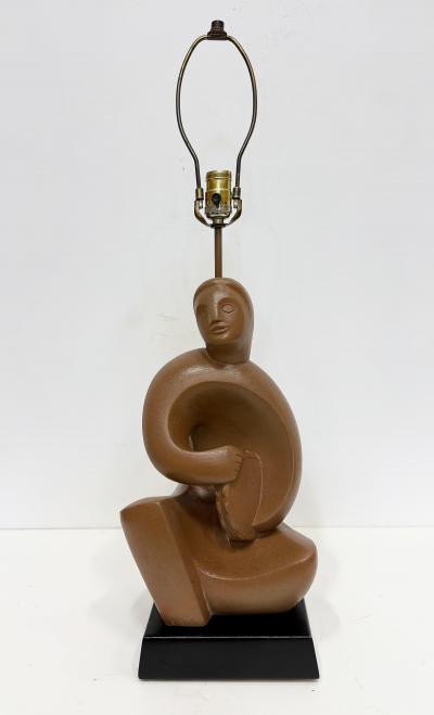 RIMA RIMA 1940s Cubist Abstract Plaster Musician Lamp Henry Moore Influenced