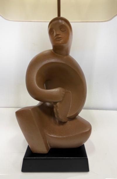 RIMA RIMA 1940s Cubist Abstract Plaster Musician Lamp Henry Moore Influenced