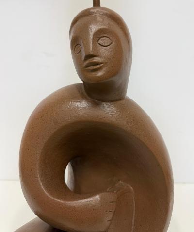 RIMA RIMA 1940s Cubist Abstract Plaster Musician Lamp Henry Moore Influenced