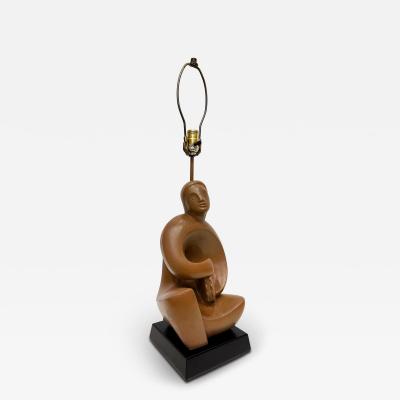 RIMA RIMA 1940s Cubist Abstract Plaster Musician Lamp Henry Moore Influenced
